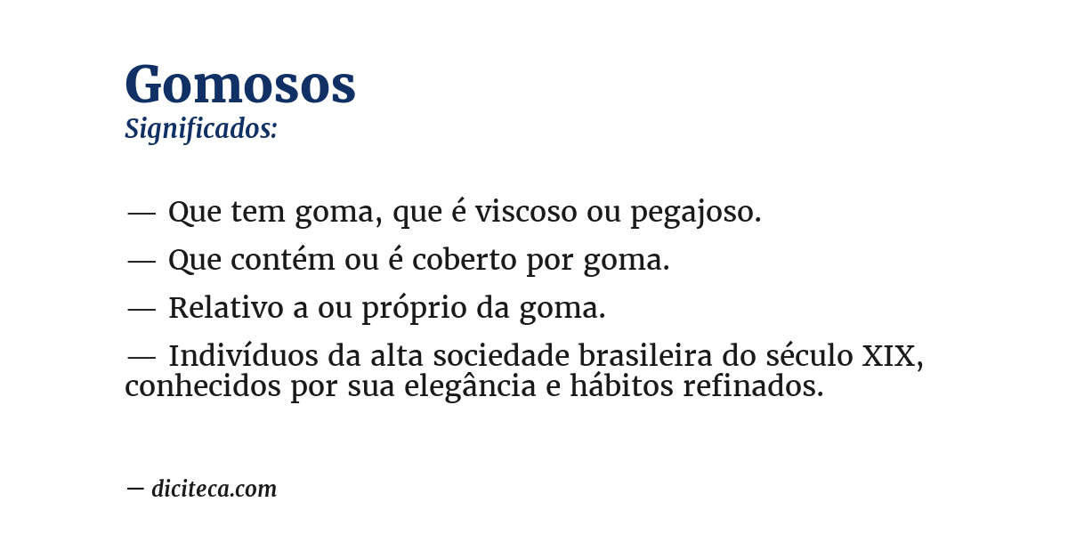 Significado de gomosos
