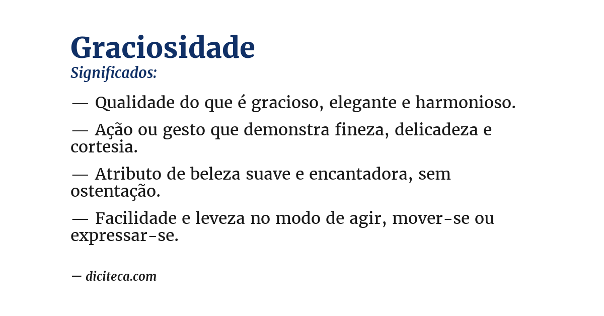 Significado de graciosidade