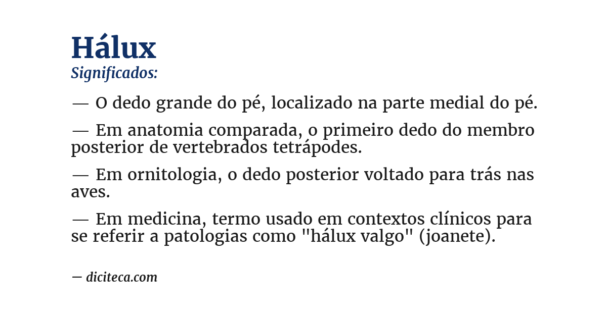 Significado de hálux