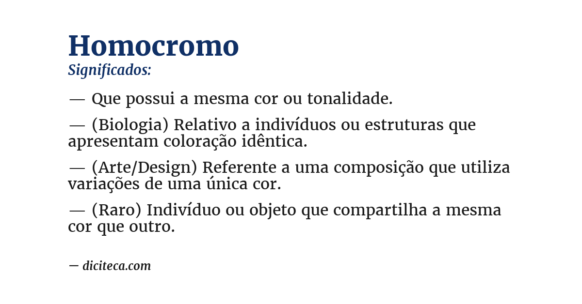 Significado de homocromo