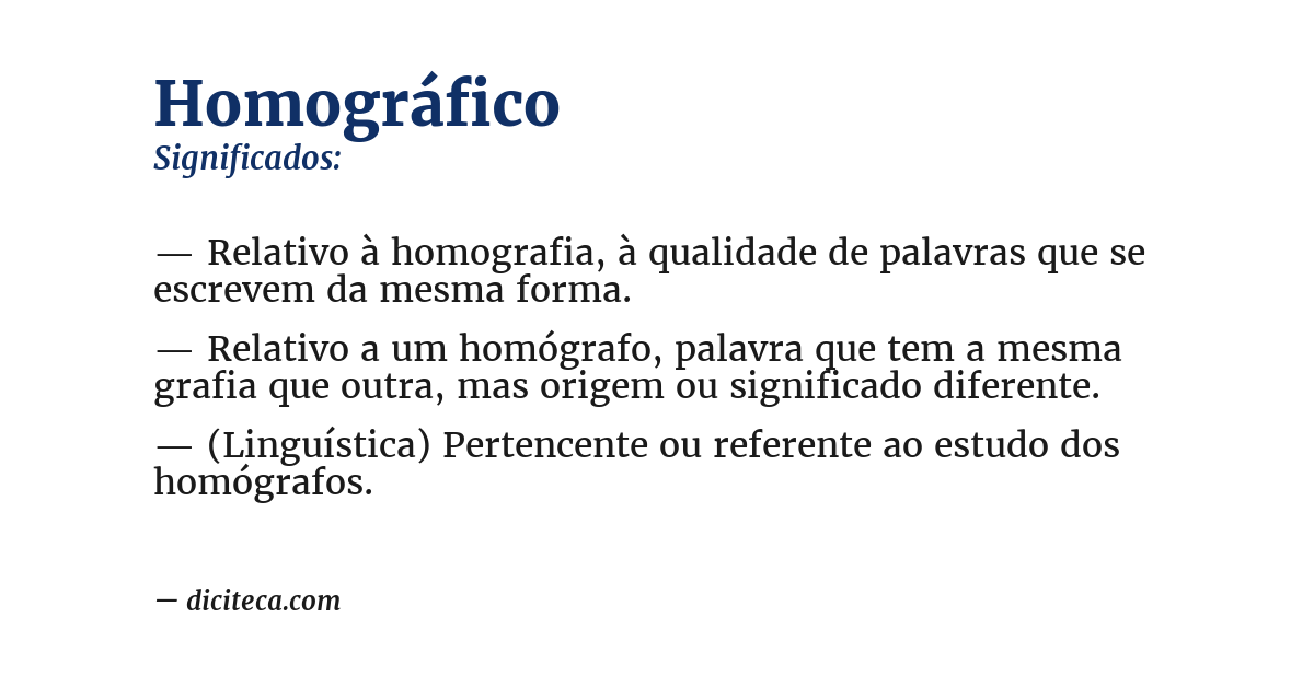 Significado de homográfico