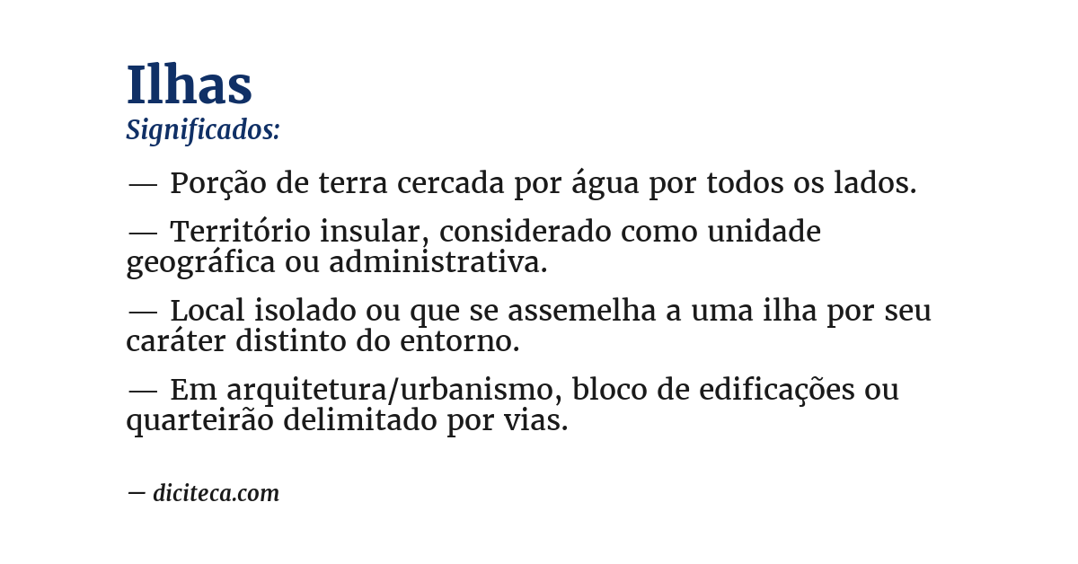 Significado de ilhas