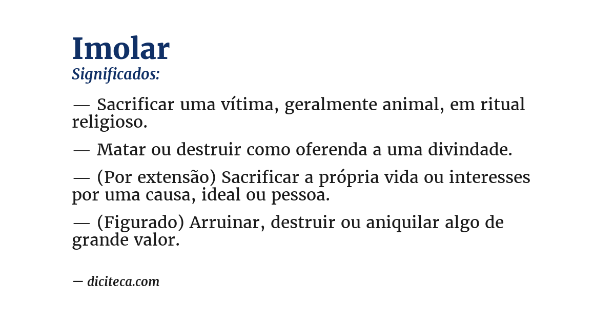 Significado de imolar