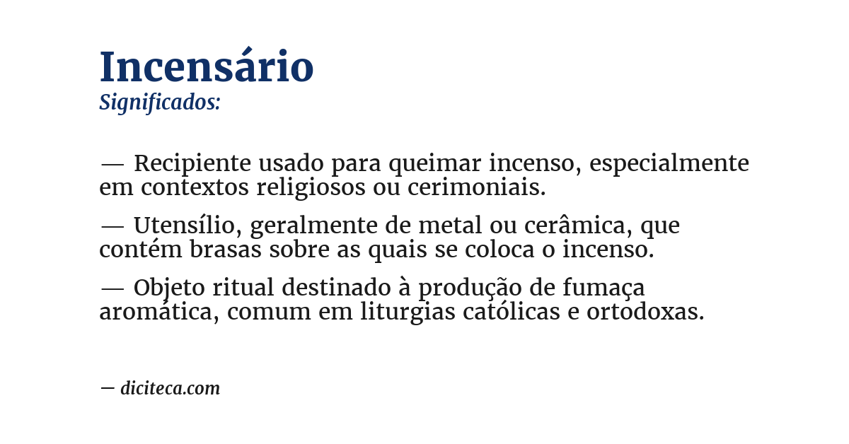 Significado de incensário