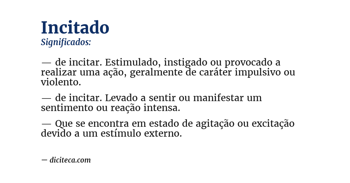 Significado de incitado