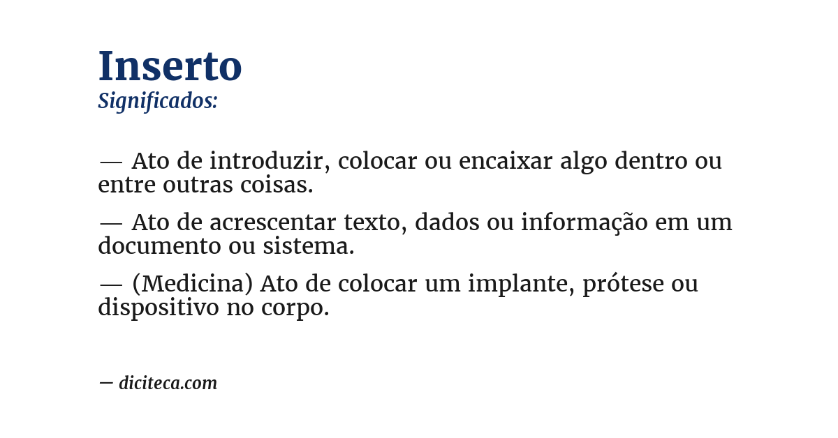 Significado de inserto