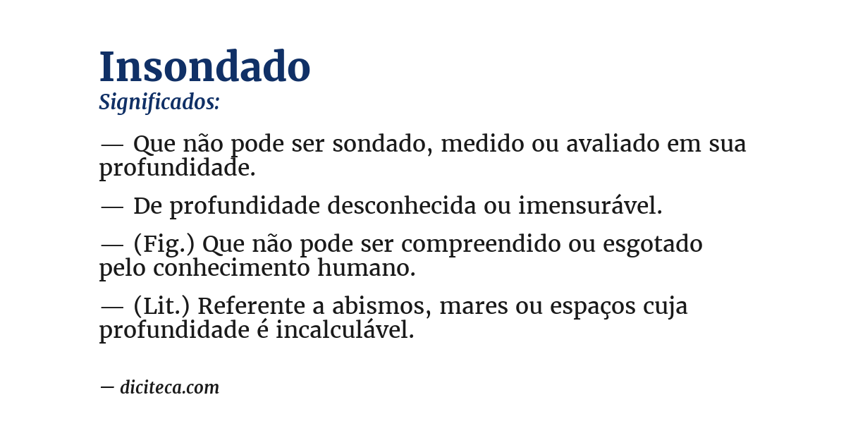 Significado de insondado