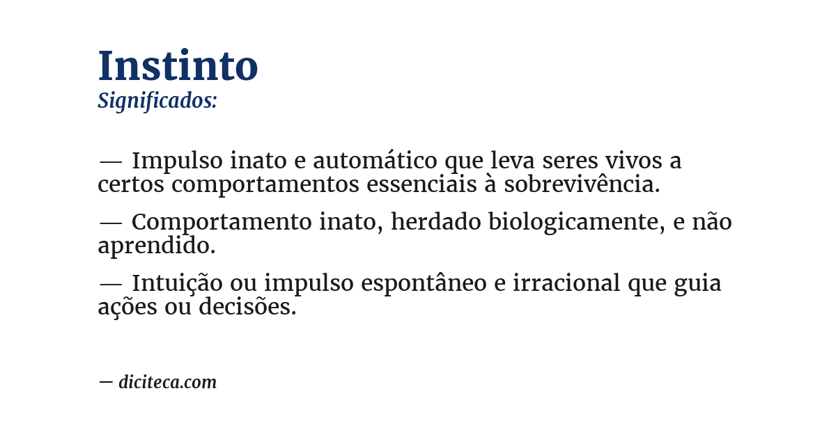 Significado de instinto