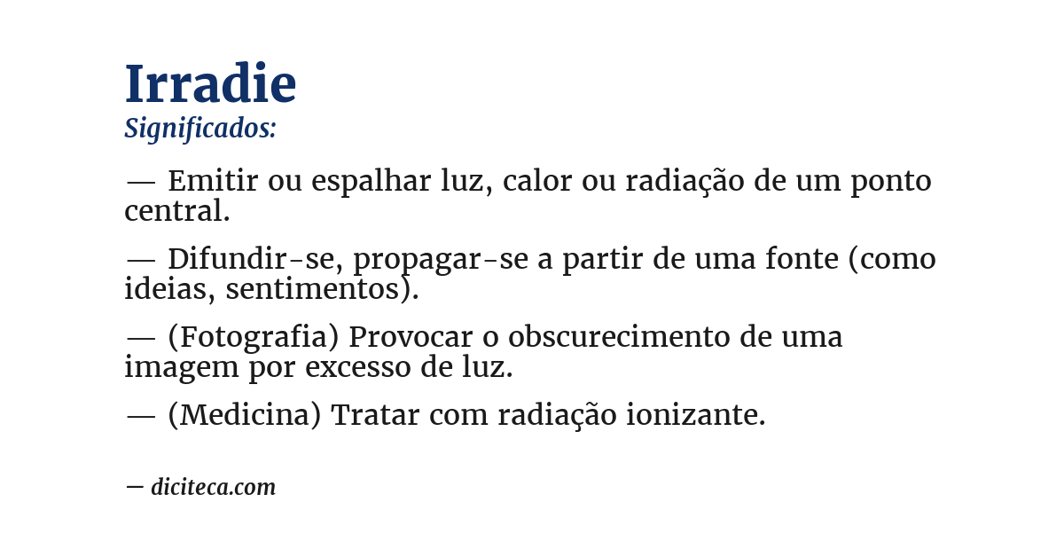 Significado de irradie