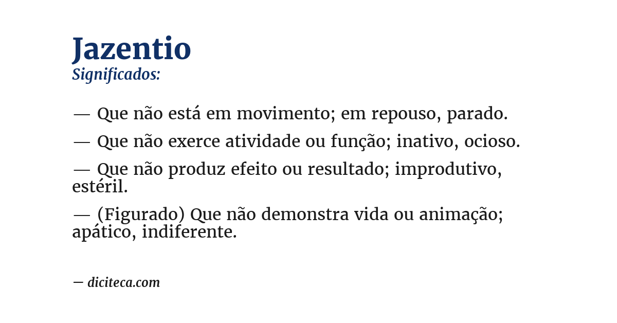 Significado de jazentio