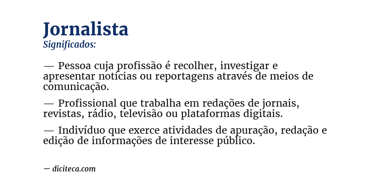Significado de jornalista