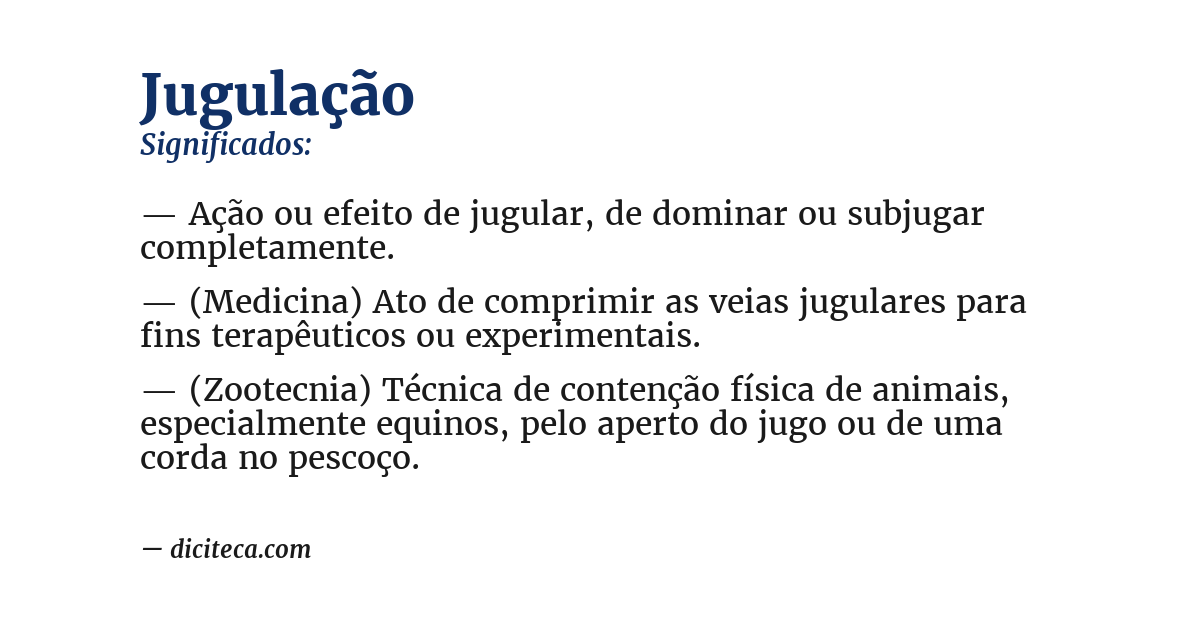 Significado de jugulação