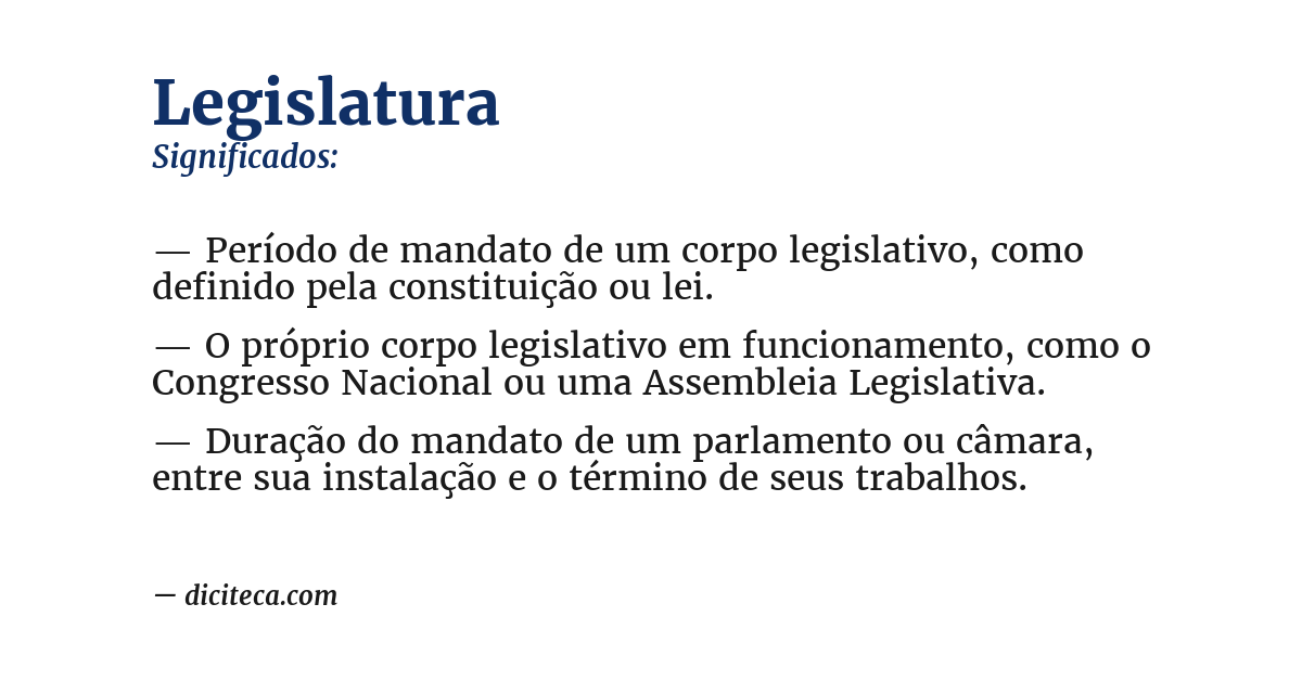 Significado de legislatura