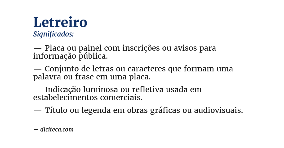Significado de letreiro