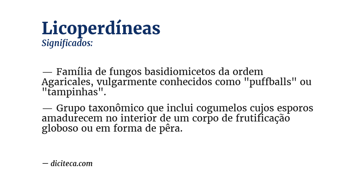 Significado de licoperdíneas