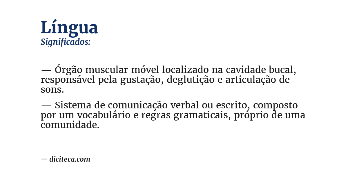 Significado de língua