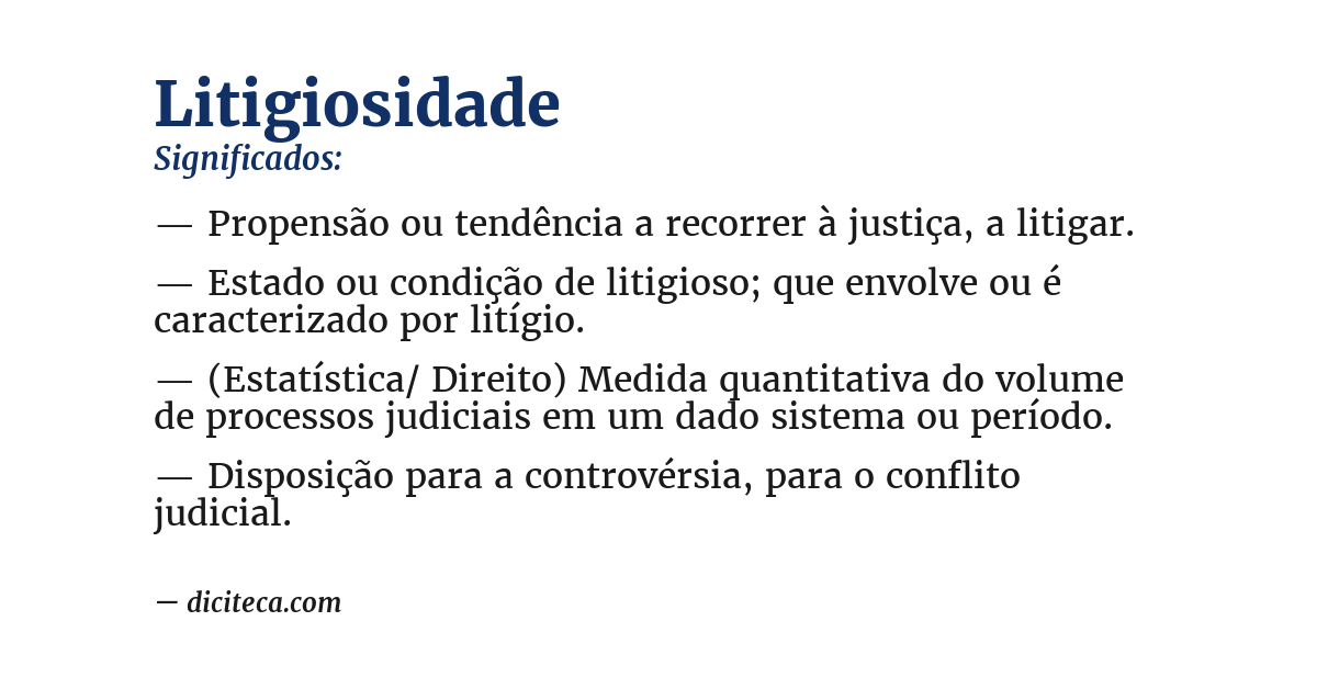 Significado de litigiosidade