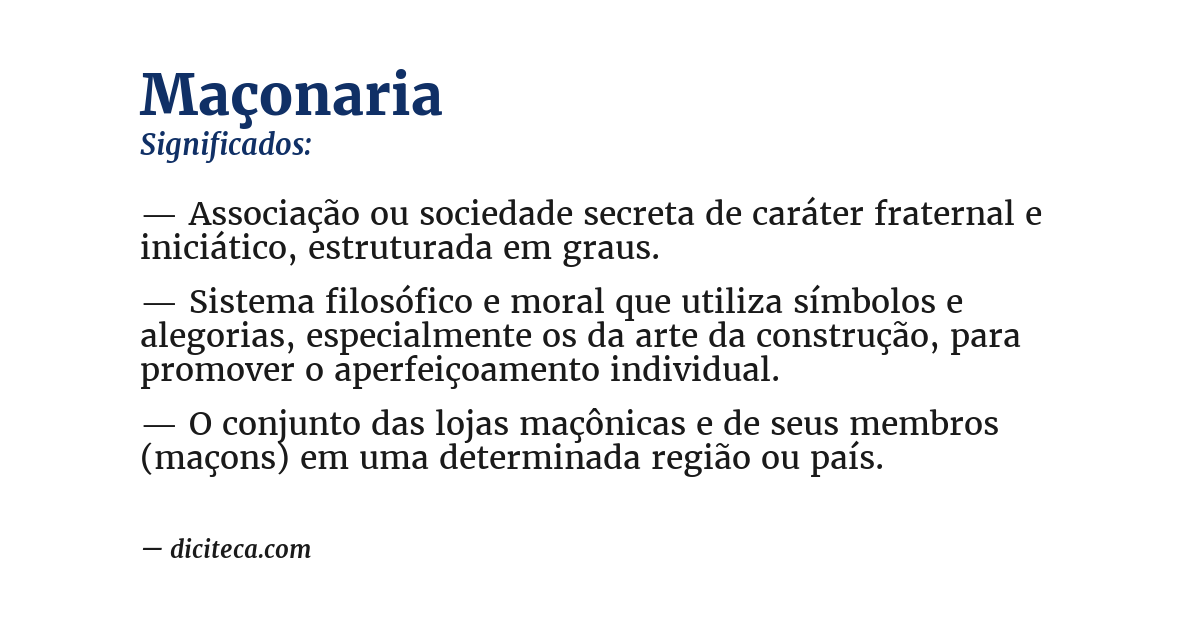 Significado de maçonaria