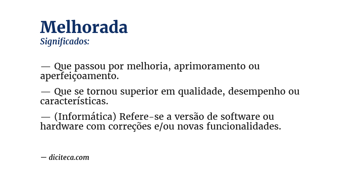 Significado de melhorada