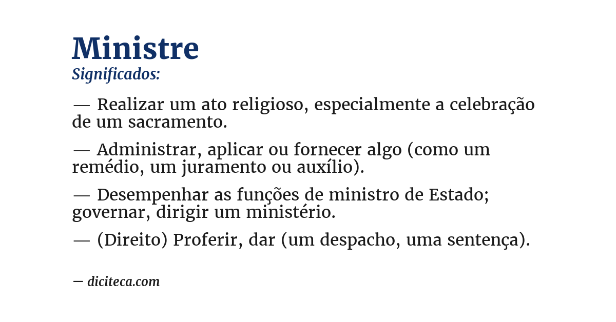 Significado de ministre