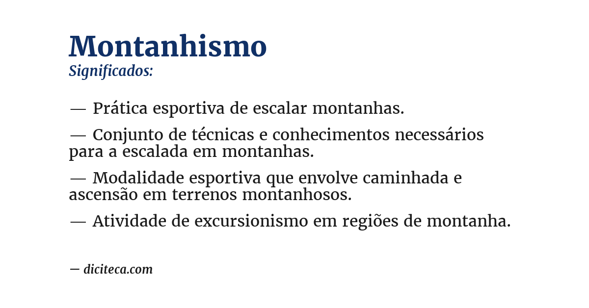 Significado de montanhismo