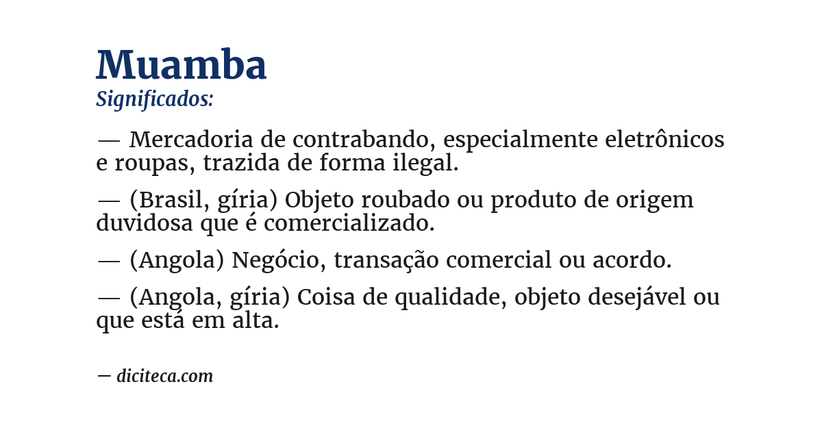 Significado de muamba