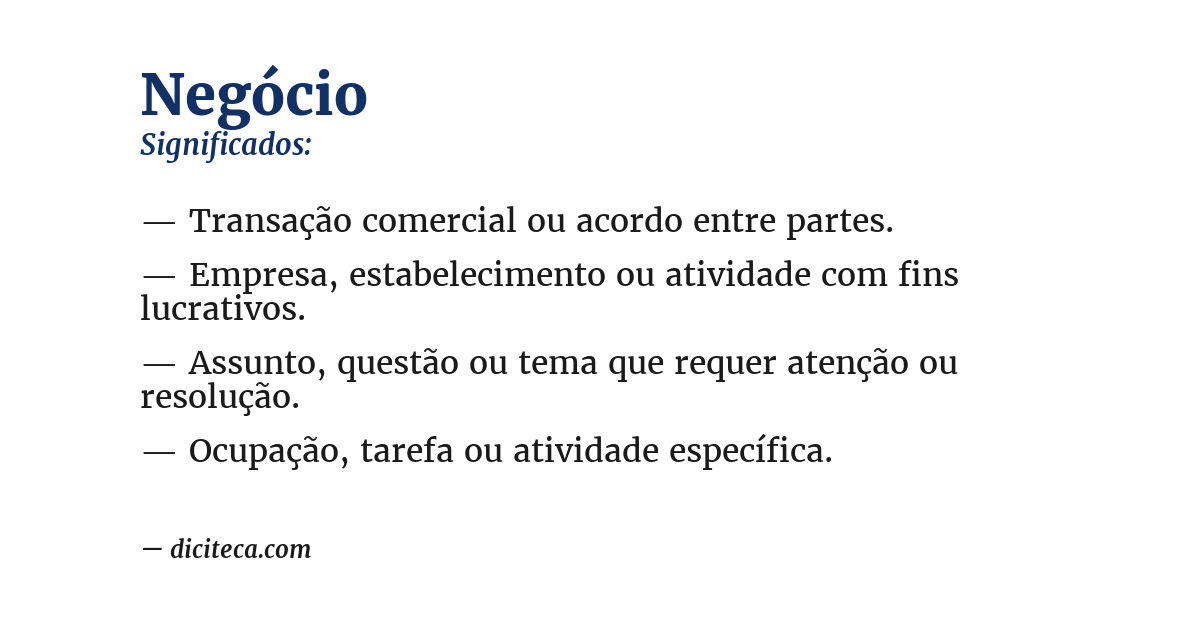 Significado de negócio
