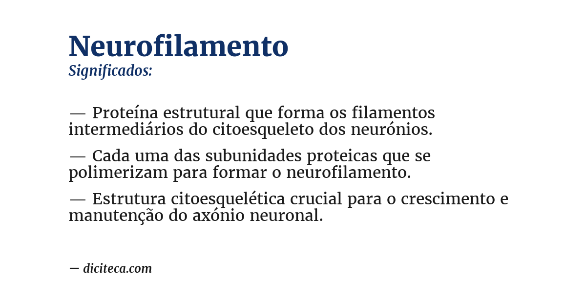 Significado de neurofilamento