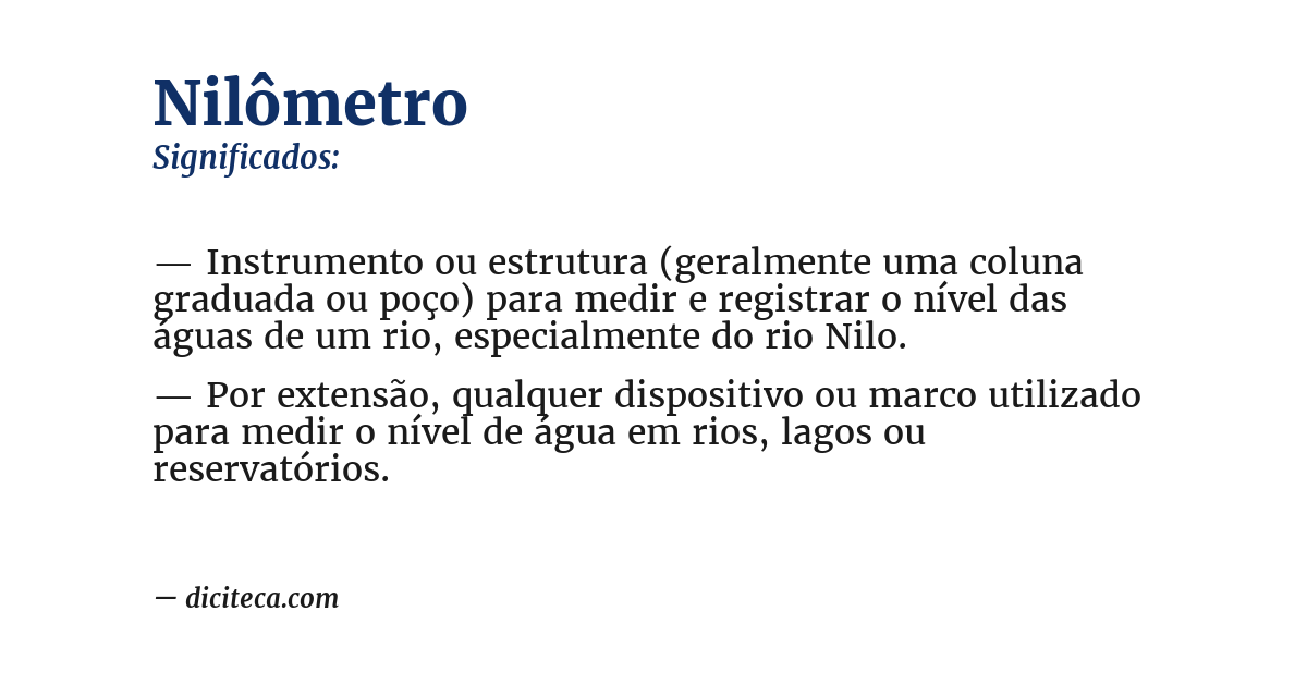 Significado de nilômetro