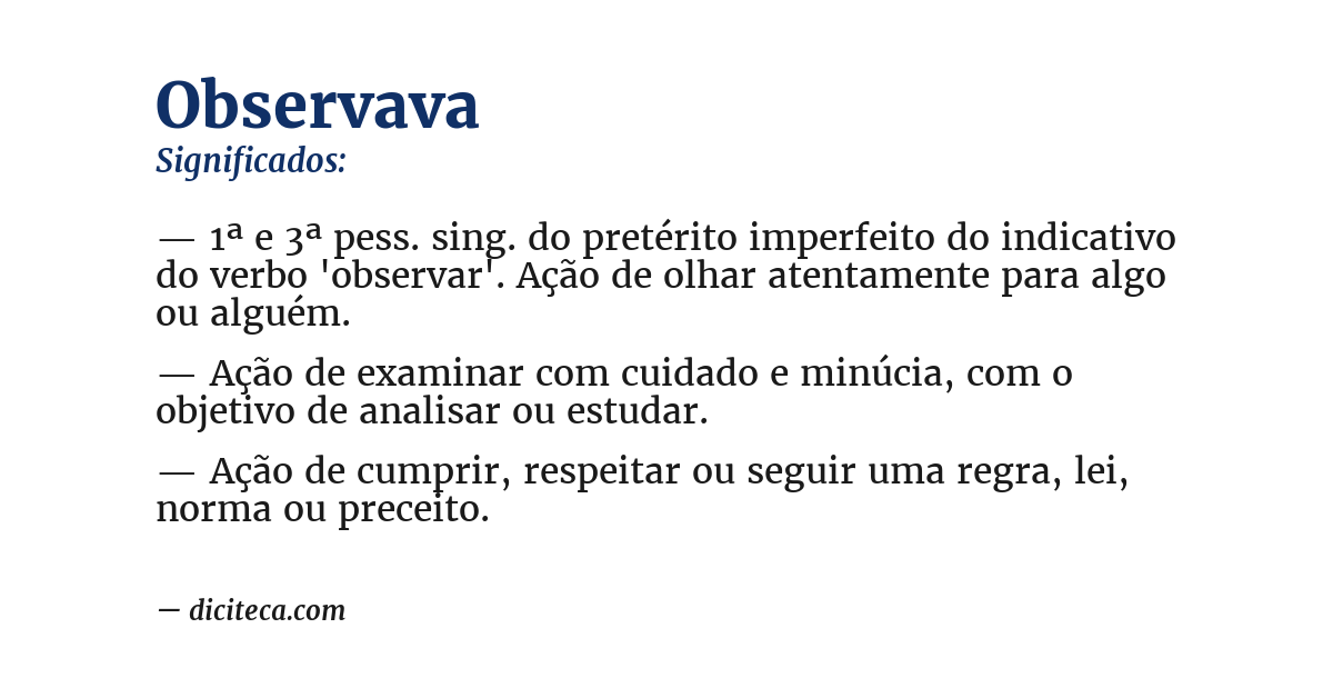 Significado de observava