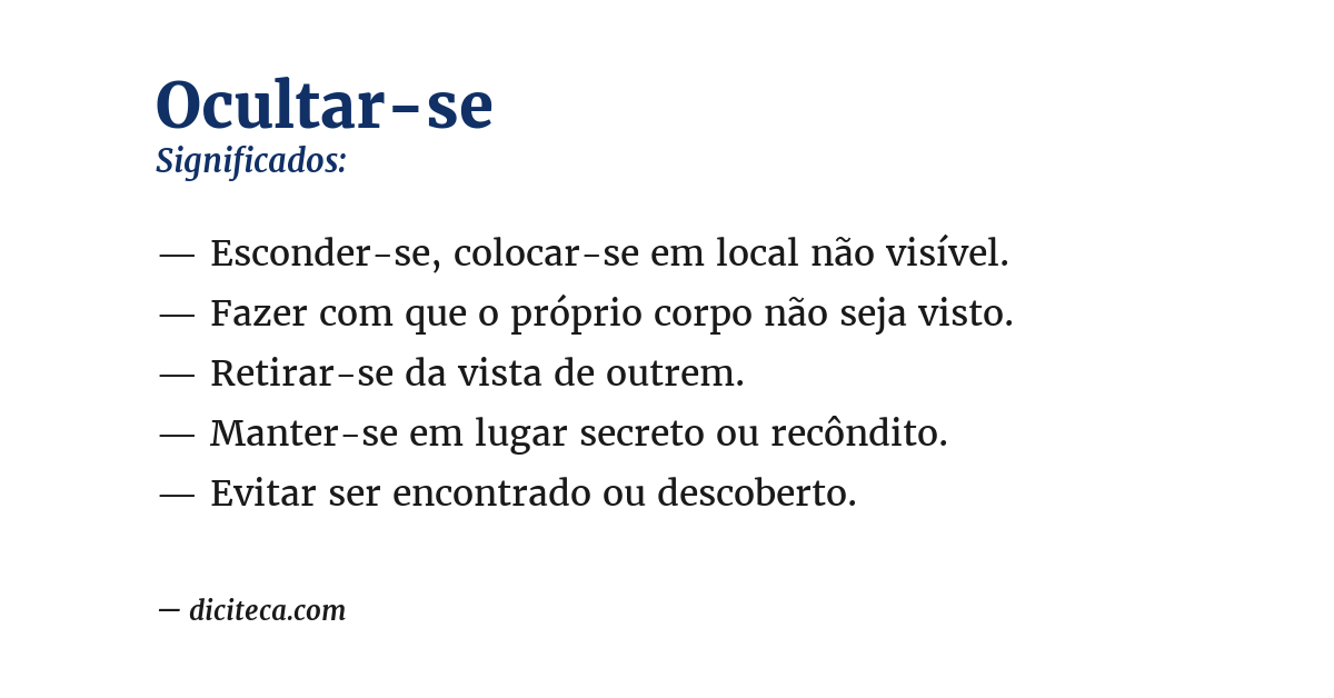Significado de ocultar-se
