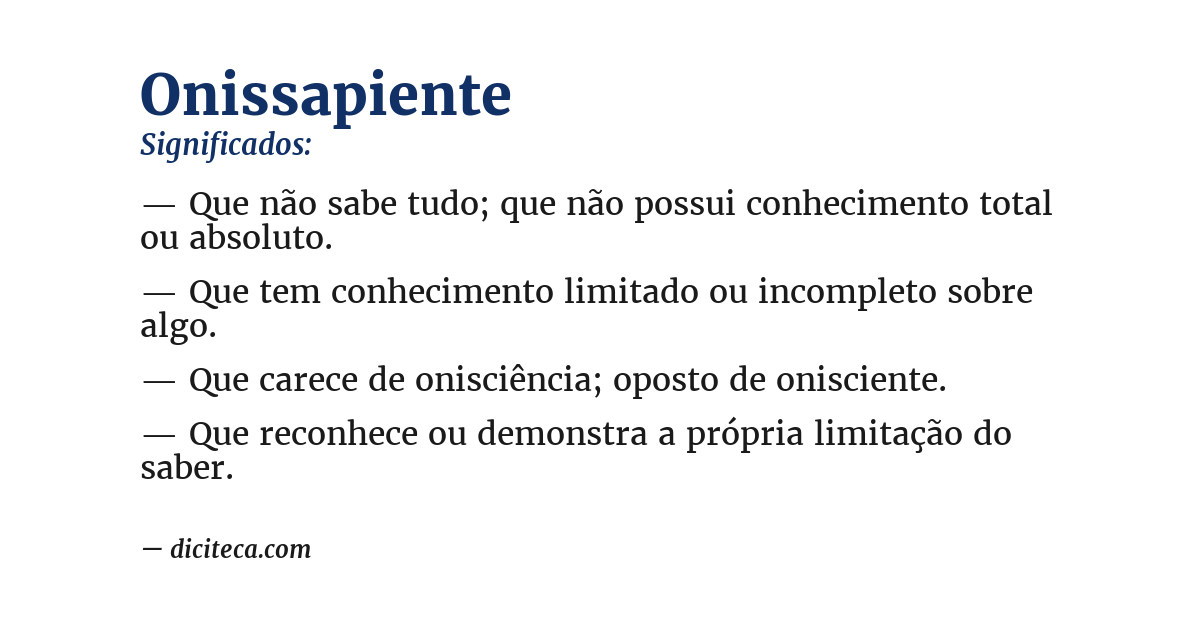 Significado de onissapiente