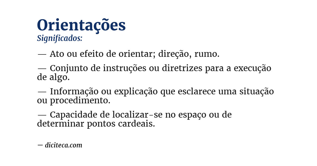 Significado de orientações