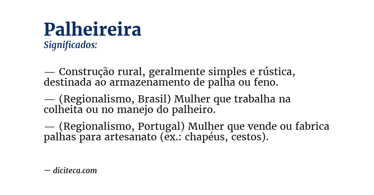 Significado de palheireira