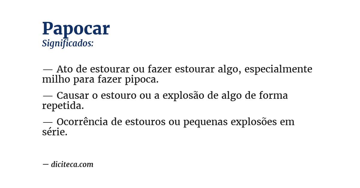 Significado de papocar
