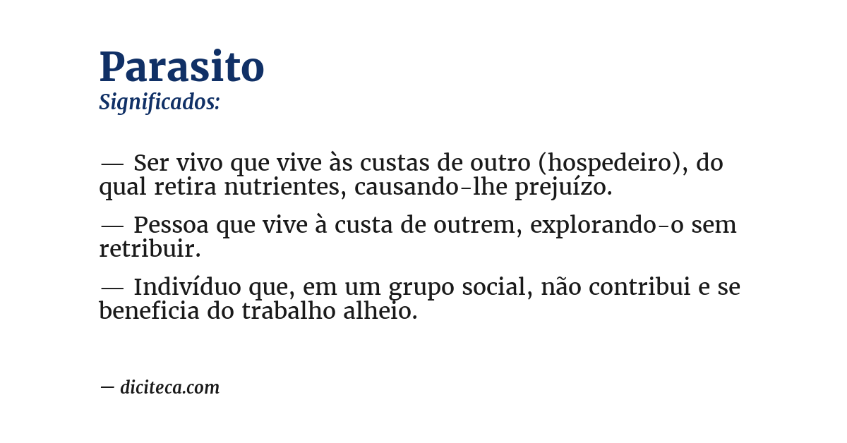 Significado de parasito
