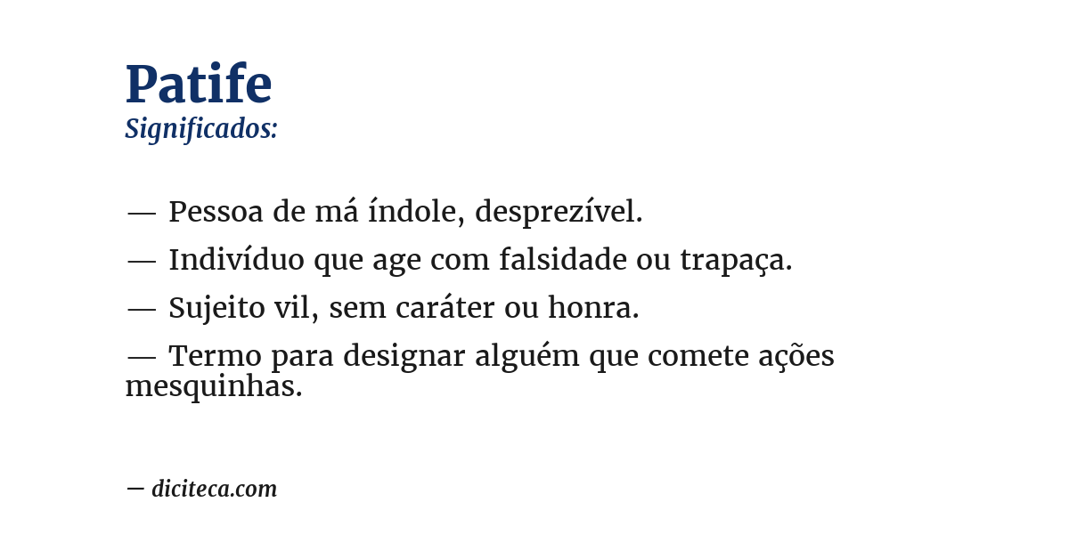Significado de patife