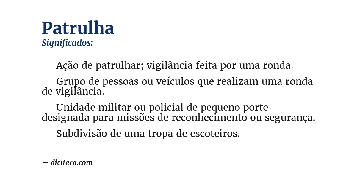 Significado de patrulha