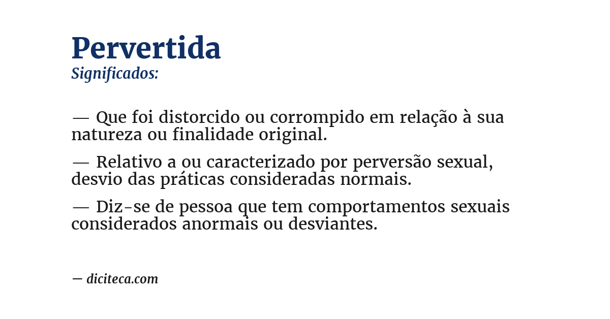 Significado de pervertida