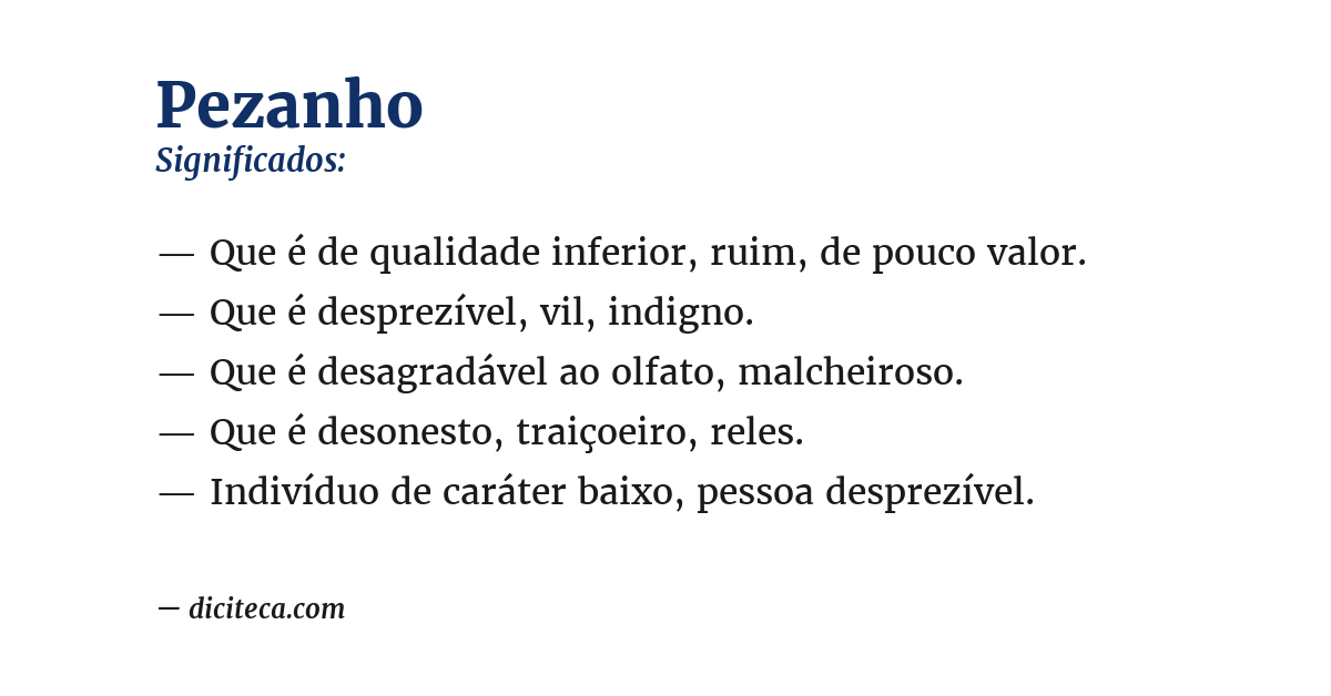 Significado de pezanho