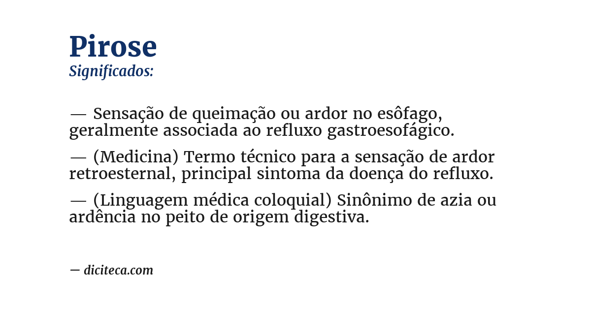 Significado de pirose