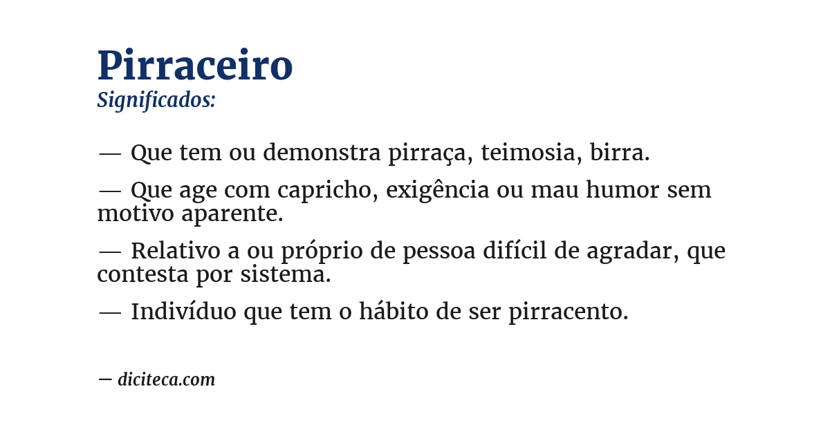 Significado de pirraceiro