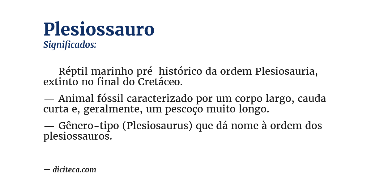 Significado de plesiossauro