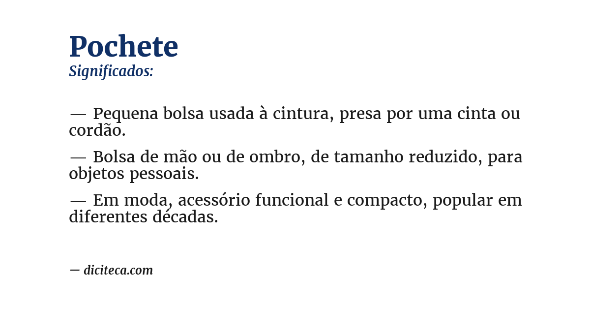Significado de pochete