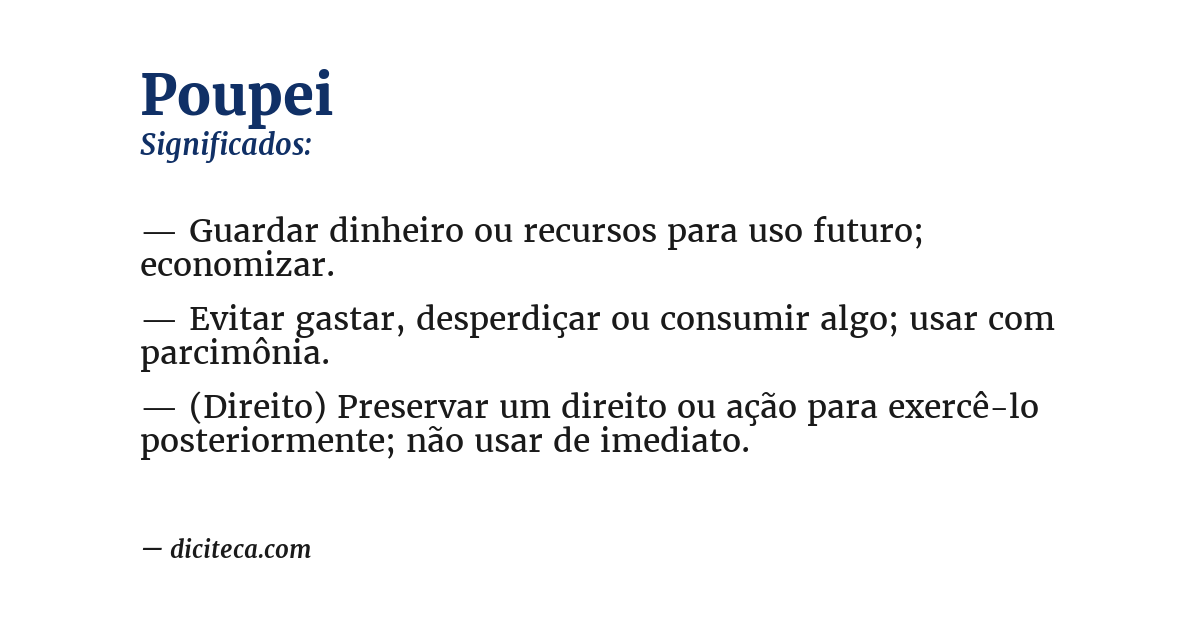 Significado de poupei