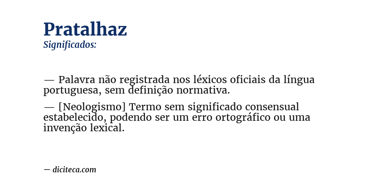 Significado de pratalhaz