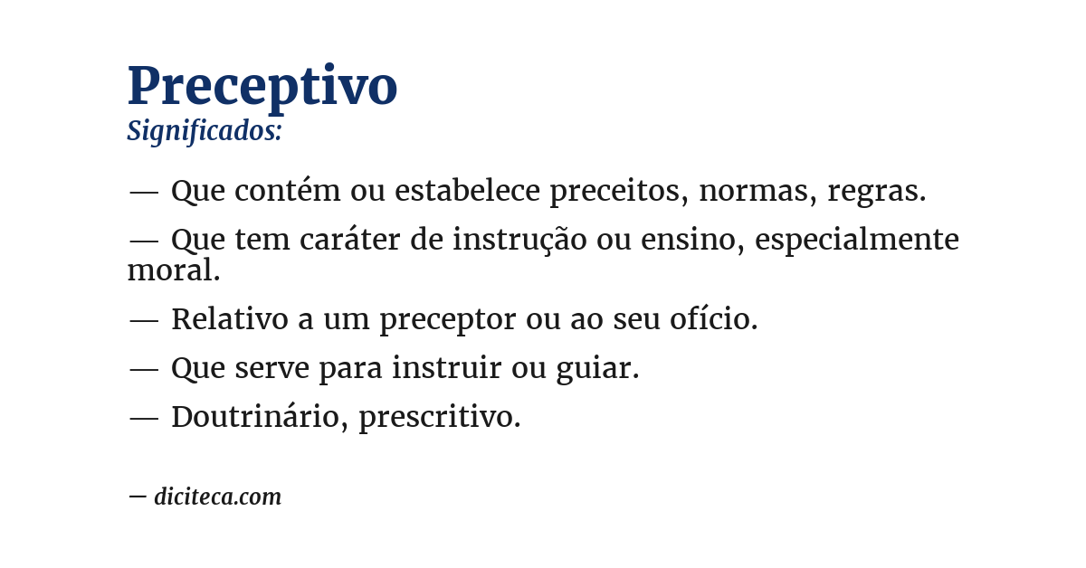 Significado de preceptivo