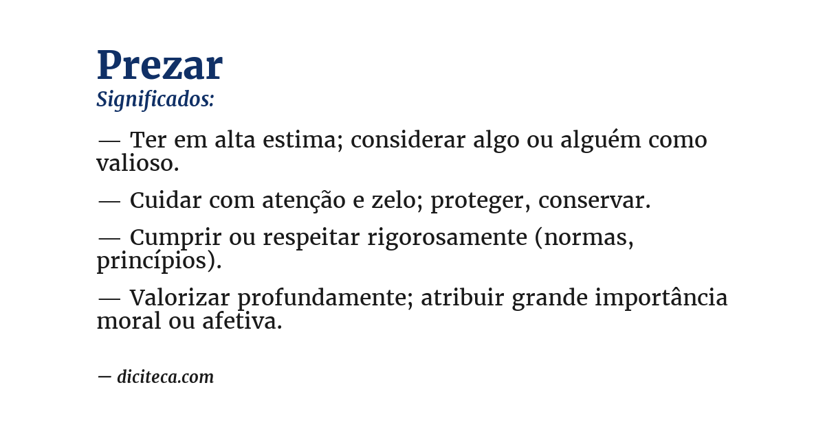 Significado de prezar