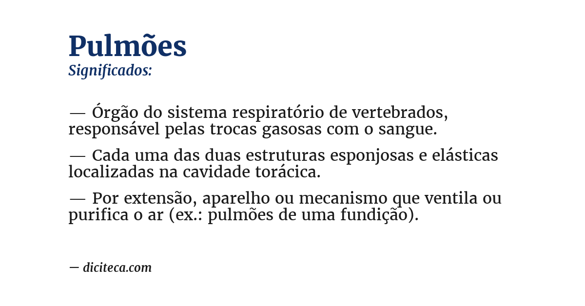 Significado de pulmões