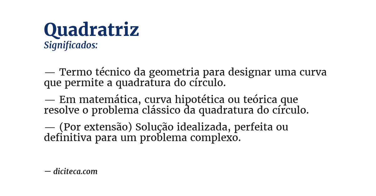 Significado de quadratriz